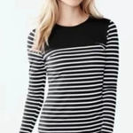 Lands' End Lands’ End Black & White Long Sleeve Swim Tee Top Rash Guard Size XXS Photo 0