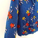 Roller Rabbit NWT  Blue Kori Floral Nyana Tropical Rolled Up Sleeve Shirt Sz S Photo 9