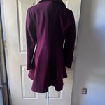 Liz Baker Liz Claiborne Burgundy Pea Coat with Gold Buttons Photo 6