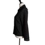 Womens See Though Black Ruffle Jacket Size S Petite Sheer Full Zip Ethereal Photo 1