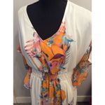 Boho Maxi Floral Printed Long Kimono Dress Style V Neck XL Kaftan Duster Photo 1
