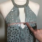 Kimchi Blue Light Blue Silver Foil Halter Dress Photo 6