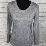 Athletic Works Longsleeve scoopneck hi low stripe top w/scrunch sides sz Small Photo 0
