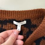 Maurice's Animal Print Sweater Brown & Black Distressed Hem Plush Photo 8