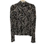 Peyton Jensen Cici Snakeskin Print Turtleneck Size Medium Photo 1