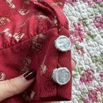 Coach Horse & Carriage Print Tie Neck Blouse Size 2 100% Silk NEW Photo 7