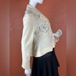 Tribal Cream Blazer with Embroidered Floral Design Size 14 Photo 3