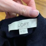 Loft  Floral Crew Neck Long Sleeve Sweater Women's Size M Navy Blue‎ Wool Mohair Photo 3