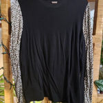 Michael Kors MICHAEL Michal Kors Black/ Leopard Sleeves Women's Sweater 2X Photo 0