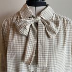 Vintage Gingham Bow Blouse White Size L Photo 7