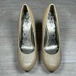 Brash Gold Glitter Platform Heels Photo 2