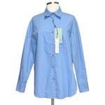The Frankie Shop Lui Organic Cotton Shirt, Blue, XS Photo 5