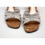 Naturalizer Sana White Strappy Sandal Heels With Cork Sole Studded Detail Photo 3
