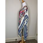 Boho Floral Open Front Kimono Shawl Duster OSFM Blue Size undefined Photo 2