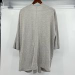 Anthropologie DONNI Ribbed Open Front Cardigan Pockets Light Grey One Size OSFA Photo 3