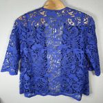 Chico's NEW Scallop Edge Lace Jacket Open Cardigan Purple Nightshade Womens 3/XL Photo 3