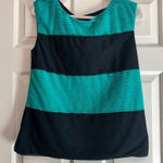 Ann Taylor  Green Navy Dress Sleeveless Tank Medium Photo 0