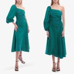 Ulla Johnson NWOT Fiorella One Shoulder Cotton Poplin Turquoise Midi sz 6 Photo 2