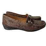 Mephisto Natala Reptile Embossed Horse Bit Loafers‎ Size 7.5 Dark Oak Boa Snake Brown Photo 3