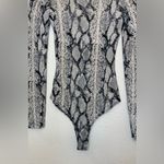 Haute Monde Haute‎ Monde Monochrome Snakeskin Sheer Bodysuit Size S Photo 10