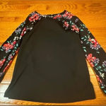 Elle  women's Long Sleeve black floral balloon sleeves‎ ruffles Side Slit large Photo 0