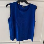 Cable & Gauge Royal Blue Sleeveless Knit Top with Embossed Shell Pattern Size XL Photo 0