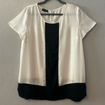 ⭐️I.N. studio white and black colorblock short sleeve blouse size XL Photo 0