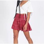 Princess Polly  red floral print mini skirt size 0 women’s Photo 8