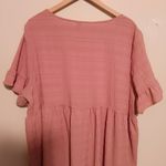 Emery Rose Dusty Pink Babydoll Dress-Size 4XL-Short Sleeve-Ruffle Hem-Pastel Photo 5