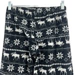 Kathy Ireland  SMALL Black White Winter Moose Waffle Knit Pajama Bottoms Photo 4