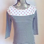 Elle  striped/polka dot top, 3/4 sleeve XS Photo 0