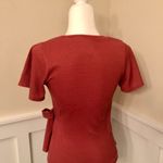 Caution to the Wind - Rusty Rose Faux wrap V neck Photo 2