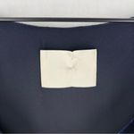 Dion‎ Lee Elegant Navy Silk Velvet Cold Shoulder 3/4 Sleeve Midi Wrap Dress 10 Blue Photo 5