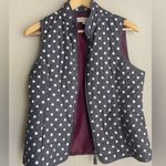 Talbots Women’s Quilted Gray Polka Dot Zip Up Vest Photo 1