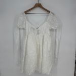 Lulus Exceptionally Angelic White Floral Puff Sleeve Mini Dress Size L Size L Photo 10