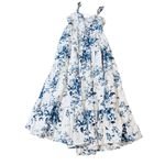 Lulus NWOT  Small Mykonos Mood Ivory Floral Print Tie-Strap Tiered Midi Dress Photo 2