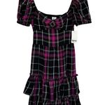 Bar III XX-Small Mini Dress Puff Sleeve Smocked Sweetheart Neck Ruffled Purple Photo 0