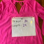 Lilly Pulitzer  Blouse Medium Hot Pink 100% Silk with Keyhole Back Design Photo 3