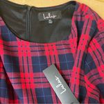 Lulus Cozy Corner Navy Blue and Red Plaid Dress Size XL Photo 6
