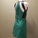 Sea New York‎ Womens Colorblock Sleeveless Leather Trim Dress Green Black Size 2 Photo 2