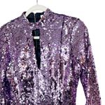 Parker  NWT Lotus Purple Billy Long Sleeve Mini Sequin Party Cocktail Dress Photo 2