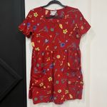 Vintage Red Floral Dressing Clio Dress Petite Medium Pockets Cottage Kidcore Size undefined Photo 1