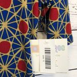 LuLaRoe  geometric Julia blue red "gold" dress women's size S Small Photo 2