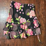 My Michelle Vintage Black Floral Asymmetrical Mini Skirt Size Small Photo 0