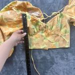 Sabo Skirt Sabo Crop Top Women's Floral Print Crop Puff Shoulder - XS Photo 8