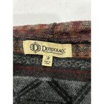 Democracy  Gray/Multi Boho Western FLEECE 1-Button DRAPED Fringe HOODED VEST Sz M Photo 3