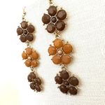 Orange and brown flower triple tier drop earrings Photo 4