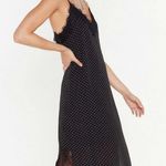 Polka dot lace trim dress Black Size L Photo 1