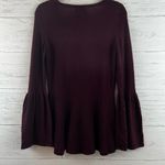 Nanette Lepore Burgundy Bell Sleeve Wool Sweater Size XS Photo 1