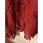 Handmade Vintage 1960-1970's Red Hand Knit One Of A Kind Caplete With Fringe Photo 6
